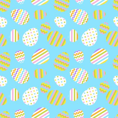 Pastel sorunsuz vektör desen Paskalya yumurtaları ile.