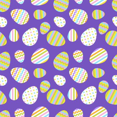 Pastel sorunsuz vektör desen Paskalya yumurtaları ile.