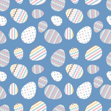 Pastel sorunsuz vektör desen Paskalya yumurtaları ile.