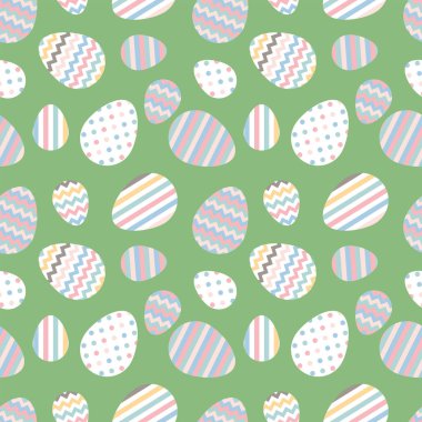 Pastel sorunsuz vektör desen Paskalya yumurtaları ile.
