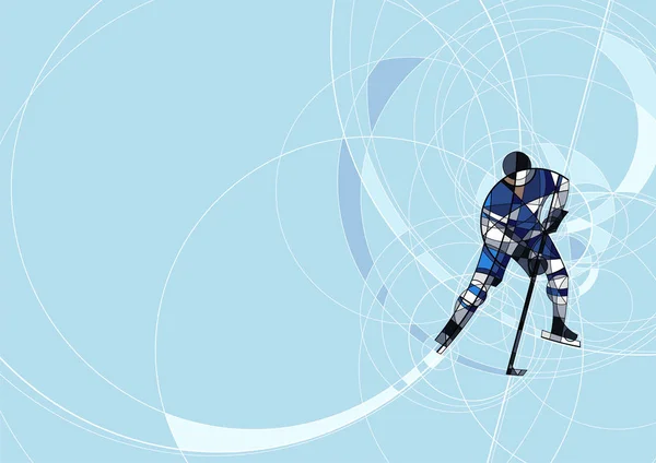 Mavi ve beyaz elbiseli buz hokeyi oyuncusu