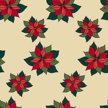 Xmas Atatürk çiçeği yıldız üretim tesisi ile seamless modeli