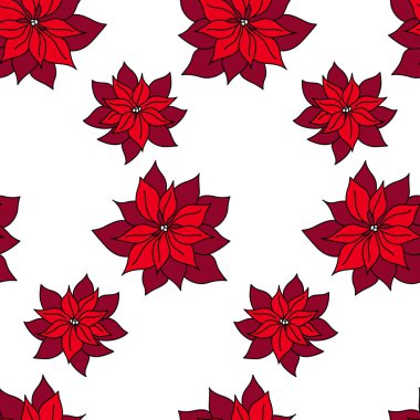 Xmas Atatürk çiçeği yıldız üretim tesisi ile seamless modeli