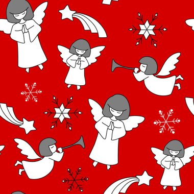 Noel desen. Melekler, yıldız ve kar taneleri