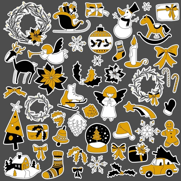 Christmas set icon elements can be used for advent — Stock Vector