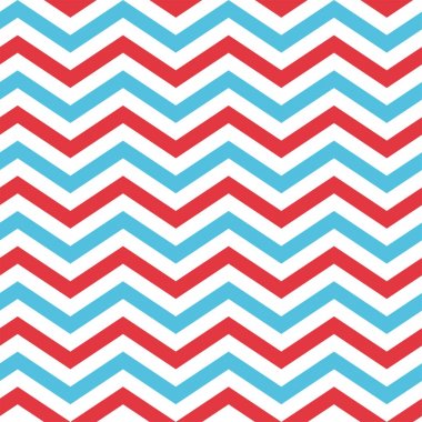 Mavi, kırmızı ve beyaz sorunsuz Chevron desende