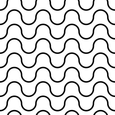 Vektör seamless modeli, yatay dalgalı çizgiler.