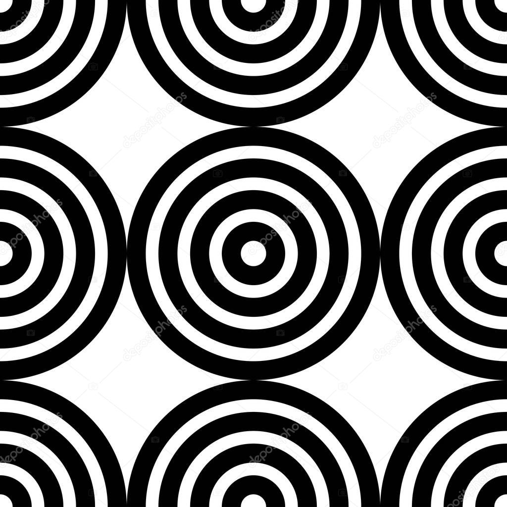 Seamless circles pattern. Memphis group style