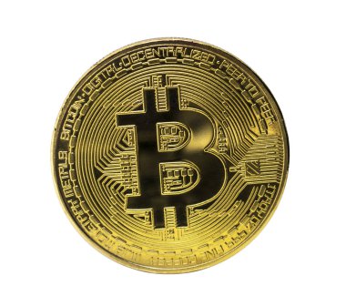 Beyaz arka plan üzerinde izole altın bitcoin sikke