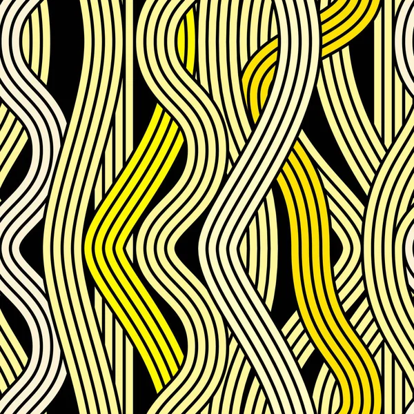 Patrón de vector de onda de fideos abstracto sin costura . — Vector de stock