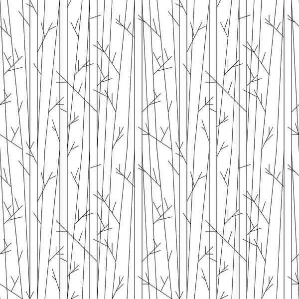 Seamless pattern with trees without leaves — Stock Vector