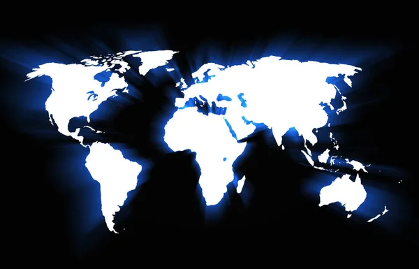 3D-Illustration Kontinente auf schwarzem Hintergrund. — Stockfoto