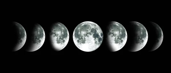 Ciclo lunar lunar no céu noturno. NASA . — Fotografia de Stock