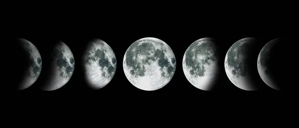 Moon lunar cycle in night sky. NASA. — Stock Photo, Image