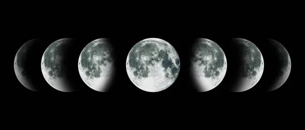 Moon lunar cycle in night sky. NASA. — Stock Photo, Image