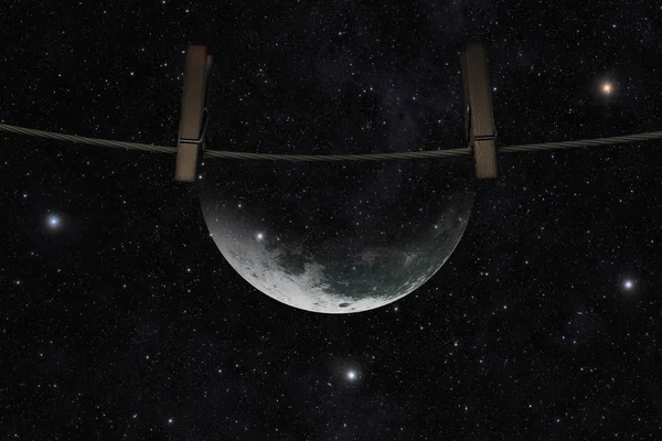 NASA. Maan maancyclus in de nachtelijke hemel. — Stockfoto