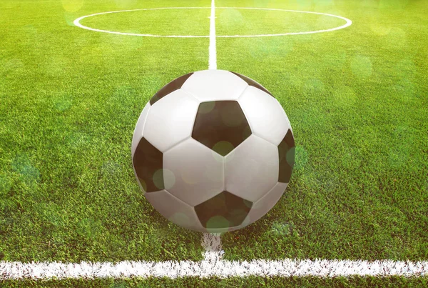 Soccer ball on the grass. — Stock Photo, Image