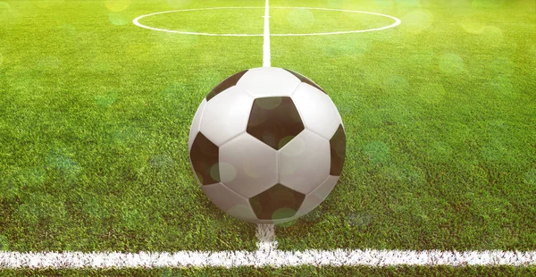 Soccer ball on the grass — Stock Photo, Image