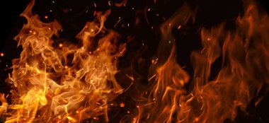 Yangın. Alev. Yanan kömürlerin.