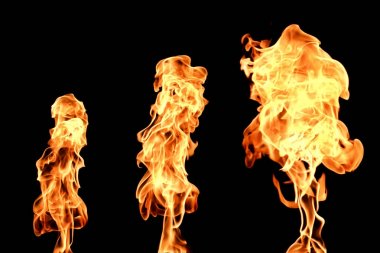 Texture of fire on a black background. clipart