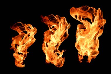 Texture of fire on a black background. clipart