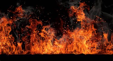 ateş siyah bir arka plan doku.