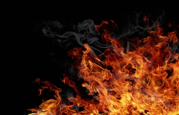 Firestorm textuur. Bokeh licht op zwarte achtergrond, schot van vlieg — Stockfoto