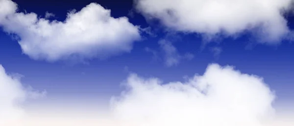 Strahlend blauer Himmel mit flauschig weißen Wolken — Stockfoto