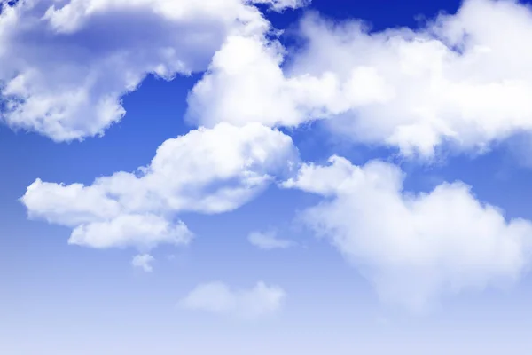 Strahlend blauer Himmel mit flauschig weißen Wolken — Stockfoto