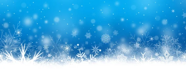 Nevadas. Copos de nieve. Banner de Navidad con copos de nieve . — Foto de Stock