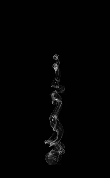 Bílý kouř izolovaný na černém pozadí — Stock fotografie
