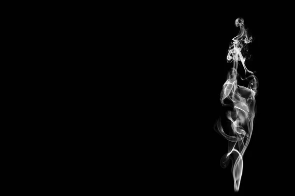 White smoke isolated on black background — Stock Photo, Image