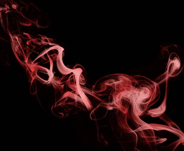 Red Smoke on black background, darkness concept — Stock Photo, Image