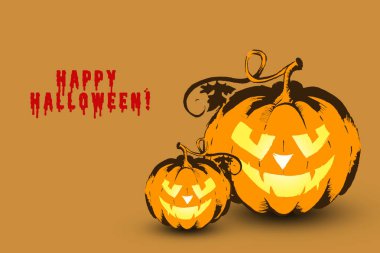 Cadılar Bayramınız Kutlu Olsun. Bir kart ile kabak.