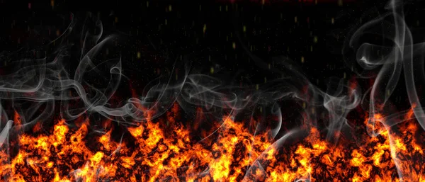 Огонь. Пламя. Горящие угли . — стоковое фото