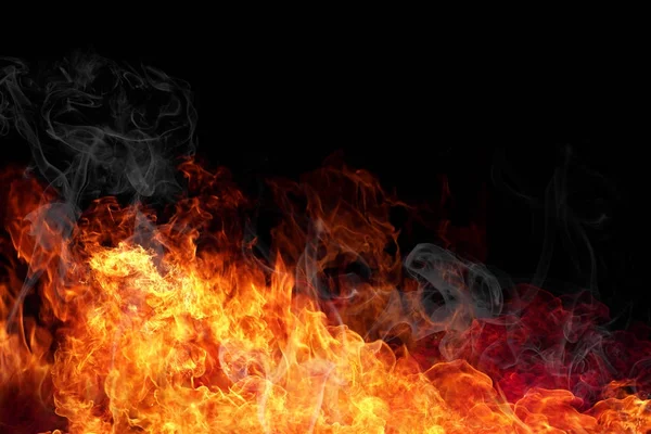 Feuersturmstruktur Auf Schwarzem Hintergrund Ein Schuss Fliegender Feuerfunken Der Luft — Stockfoto