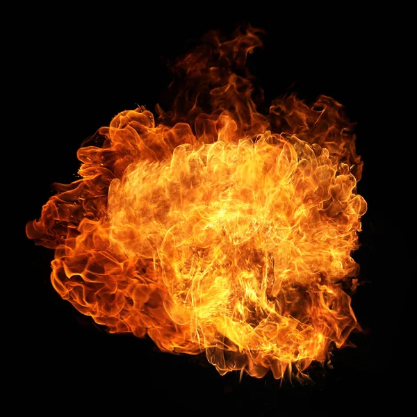 Firestorm Texture Black Background Shot Flying Fire Sparks Air — Stock Photo, Image