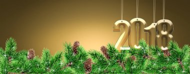 Köknar-ağaç dalları. Noel sahne.