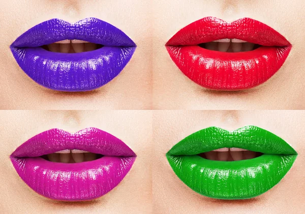 Vrouwelijke Lippen Make Kleur Lippenstift — Stockfoto