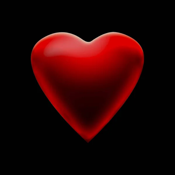 Red Heart Close Black Background — Stock Photo, Image