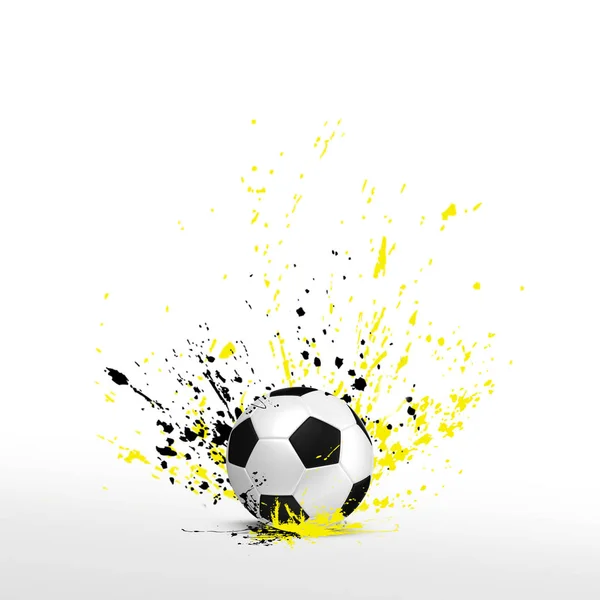 배경에 밝아진 페인트 Soccerball — 스톡 사진