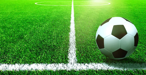 Soccerball Football Field — Stock Photo, Image