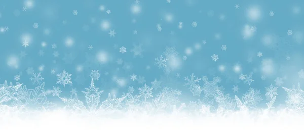 Bandiera Natale Con Fiocchi Neve Nevicate — Foto Stock