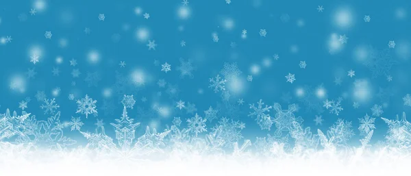 Banner Navidad Con Copos Nieve Nevadas — Foto de Stock