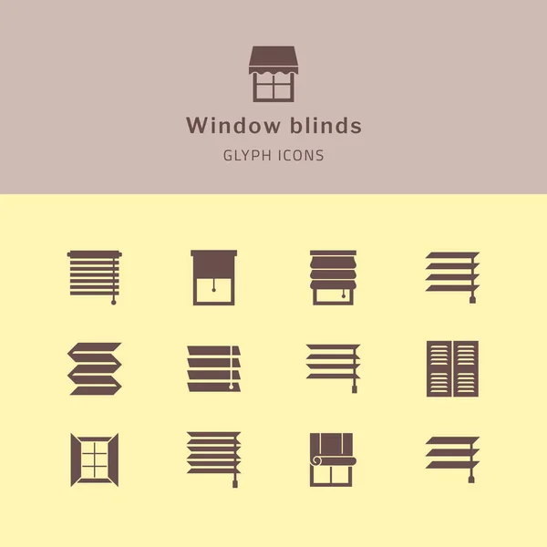 Vector aislado iconos conjunto de persianas ventana vector glifo iconos . — Archivo Imágenes Vectoriales