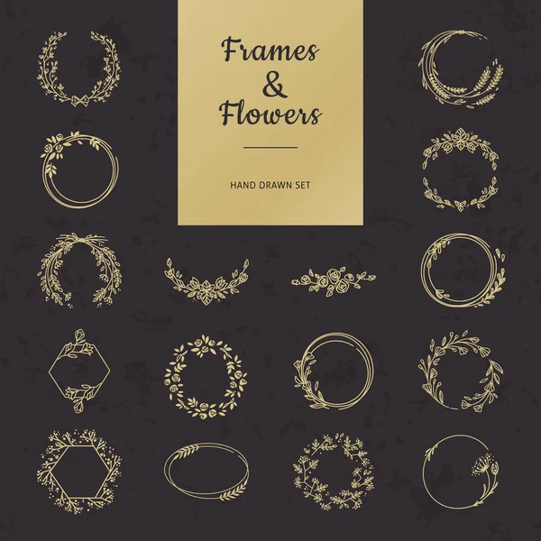 Vector set of different floral frames great for decoration, decoration. — 스톡 벡터