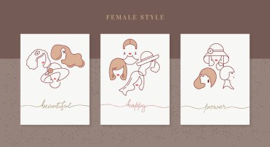 Reklam için kadın tarzı pankartlar.