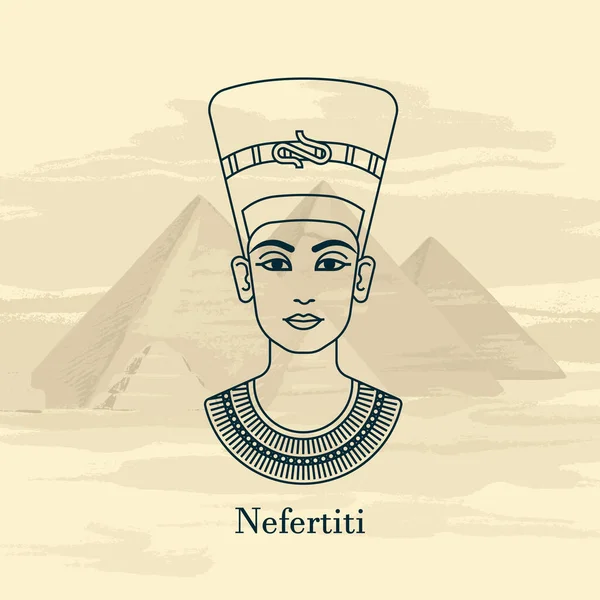 Una ilustración vectorial del perfil de la reina de Egipto Nefertiti . — Archivo Imágenes Vectoriales