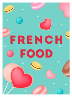 Fransız yemekleri. Poster. Vektör çizim