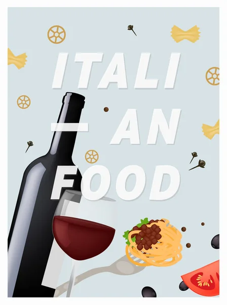 Italiensk mat. Poster.Vector illustration — Stock vektor
